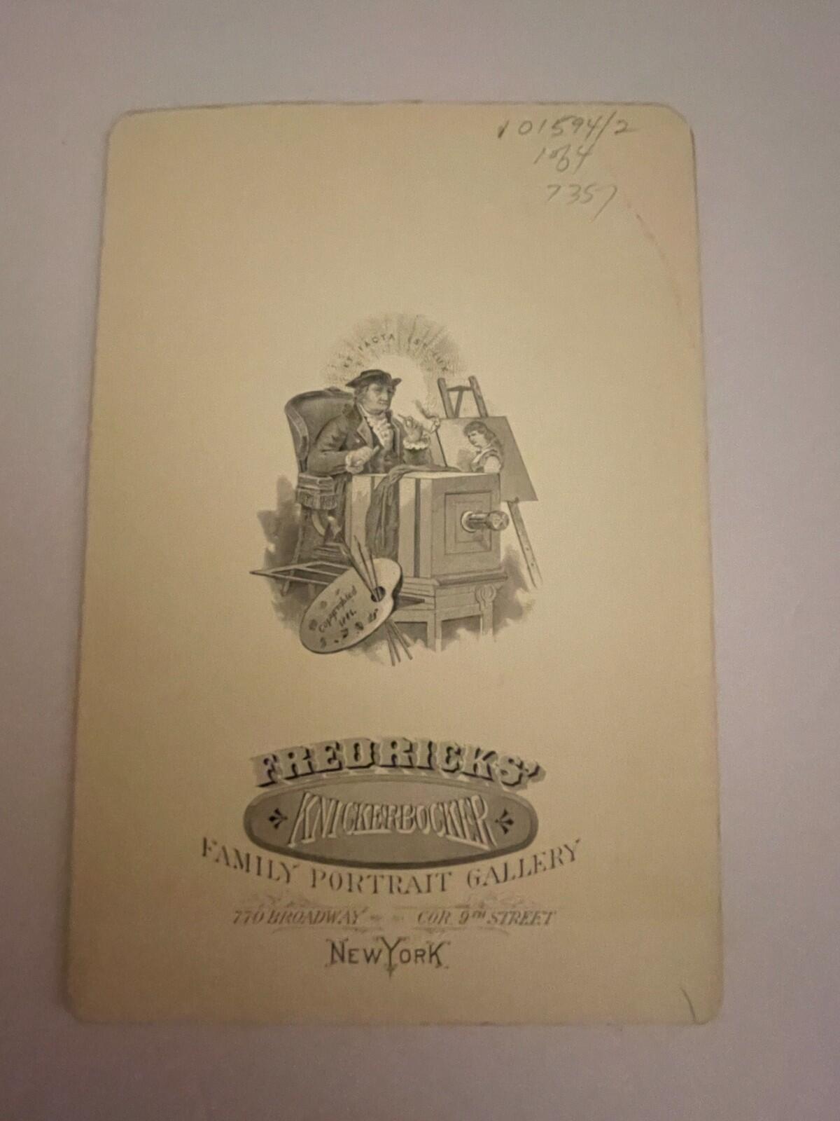 Man's Portrait Photo Cabinet Card Fredricks Knickerbocker Family Portrait - Image 4