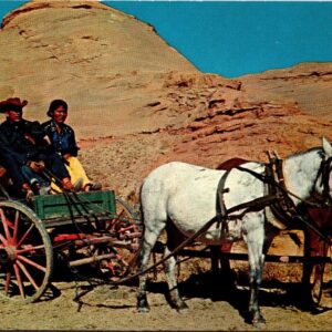 Navajo Indian Family In Their Wagon New Mexico Postcard Unposted