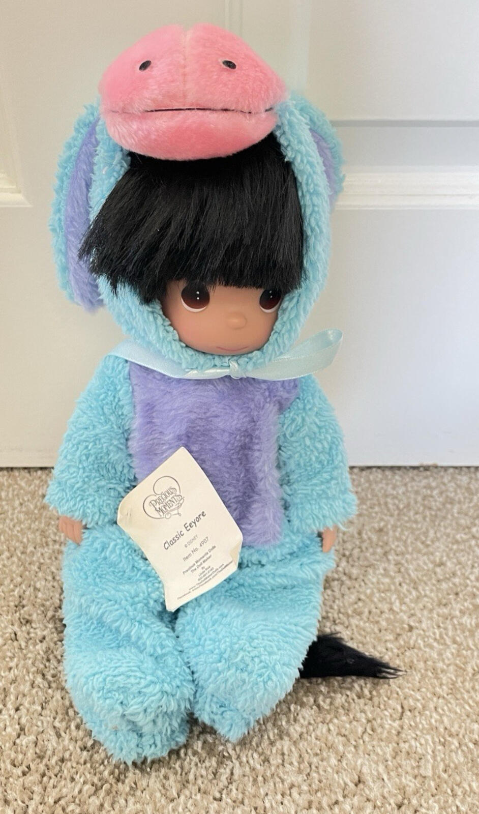 Disney Parks Winnie The Pooh Eeyore Precious Moments Doll Signed By Artist