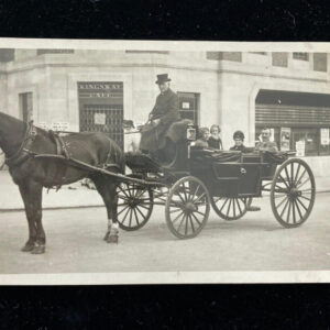 Kingsway Cafe Southport Horse Drawn Carriage RPPC Postcard