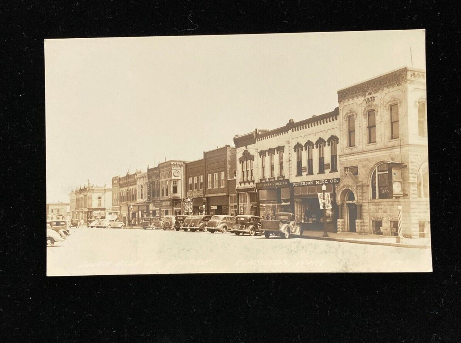 Gamble Stores, Peterson Merc Co & The Joels Store Vintage Cars RPPC Postcard