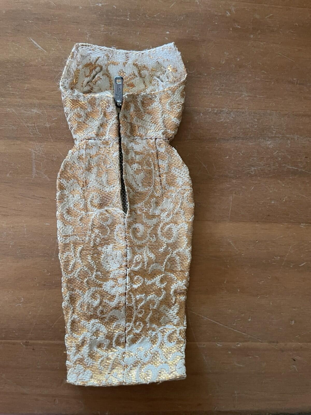 Barbie Doll Brocade Dress Vintage Barbie 1959 Golden Girl #911 Doll Dress - Image 2