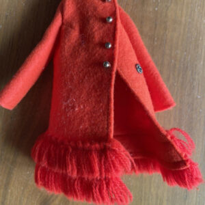 Barbie Doll Felt Orange Coat 1970 Vintage Barbie Doll Coat AS IS