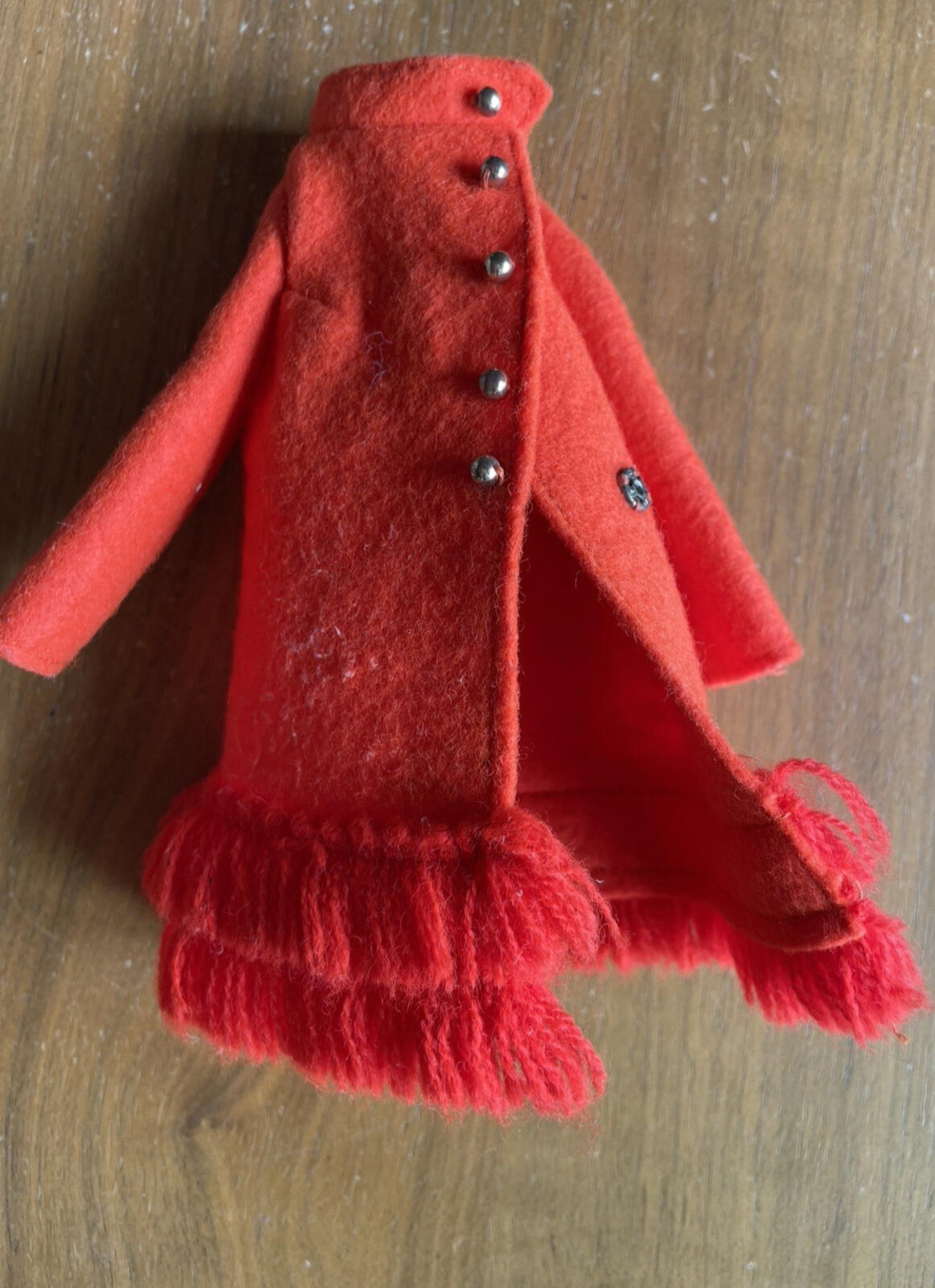 Barbie Doll Felt Orange Coat 1970 Vintage Barbie Doll Coat AS IS