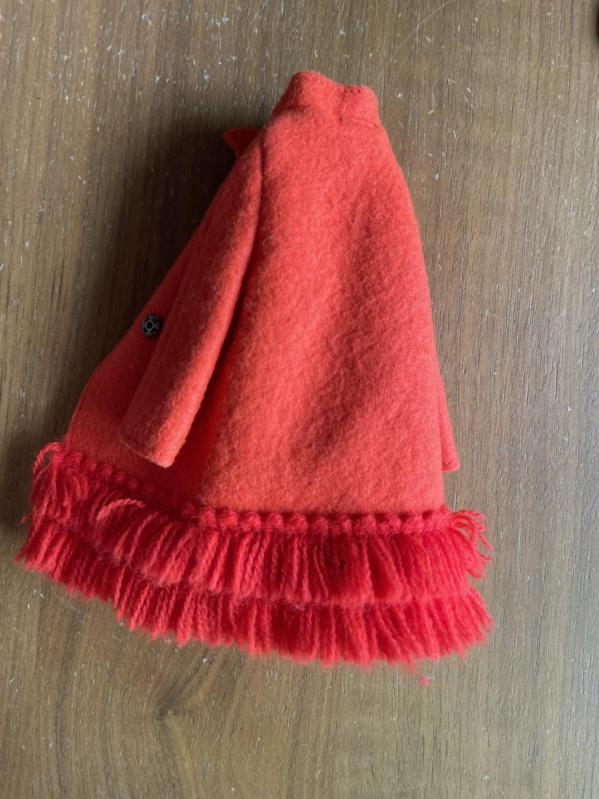 Barbie Doll Felt Orange Coat 1970 Vintage Barbie Doll Coat AS IS - Image 5