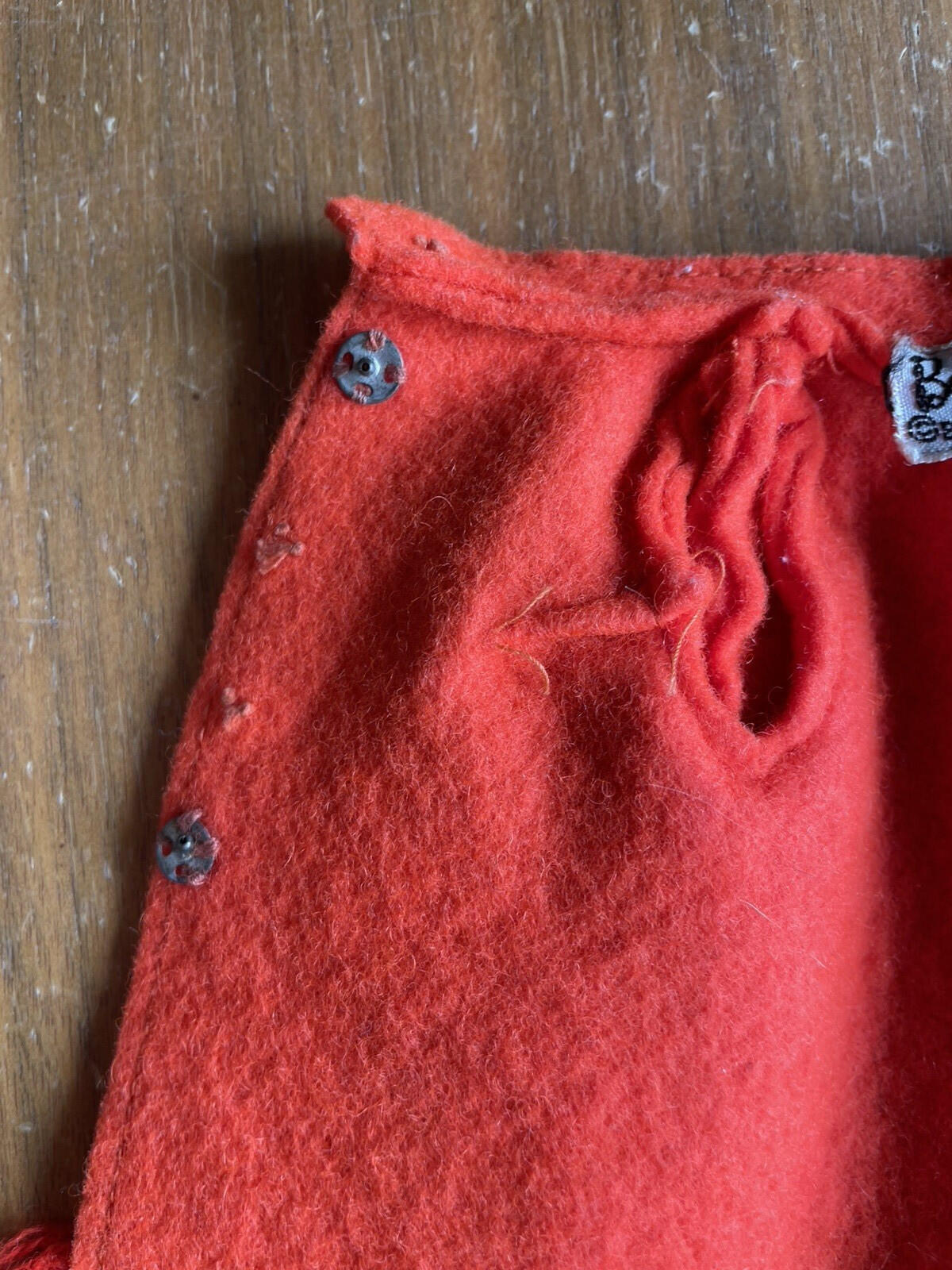 Barbie Doll Felt Orange Coat 1970 Vintage Barbie Doll Coat AS IS - Image 7