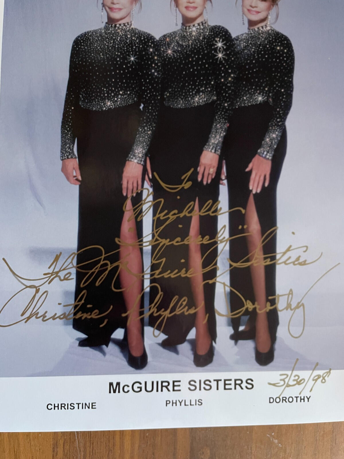 McGuire Sisters Photo Country Music Band Autographed 8x10 Photo Signed Photo - Image 2