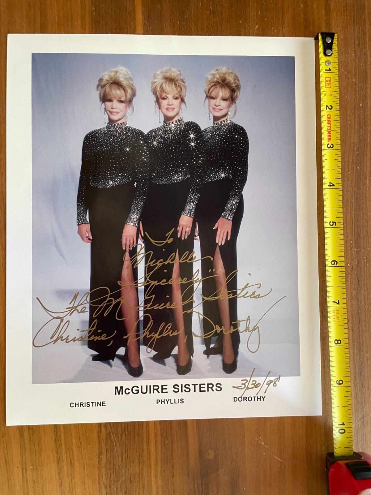 McGuire Sisters Photo Country Music Band Autographed 8x10 Photo Signed Photo - Image 6