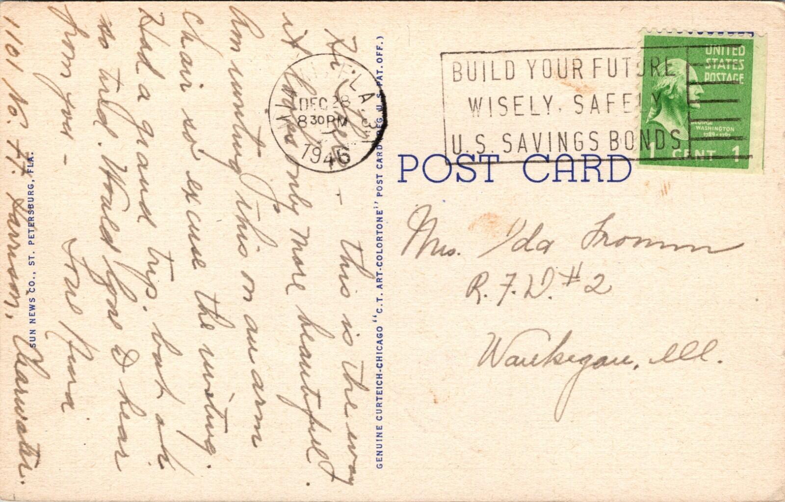 Woman's Cottage Us Veterans Admin Home Florida Postcard Posted - Image 2