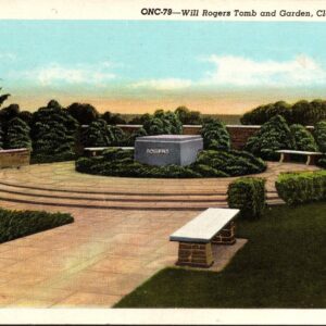 Will Rogers Tomb And Garden Claremore Oklahoma Postcard