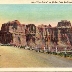 The Castle On Cedar Pass  Bad Lands South Dakota Postcard Unposted