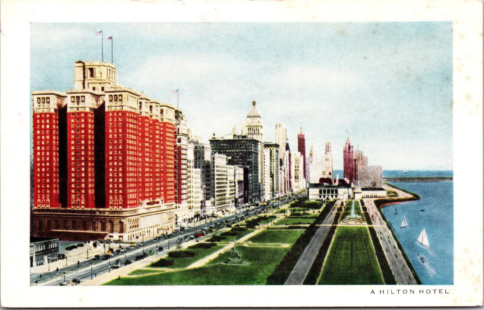 The Conrad Hilton Hotel Chicago Postcard Unposted