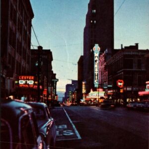 Theatre Row At Dusk Dallas Texas Postcard Unposted