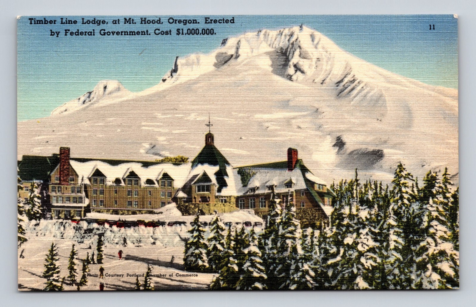 Timberline Lodge In Mid-Winter Mt.Hood Oregon Postcard