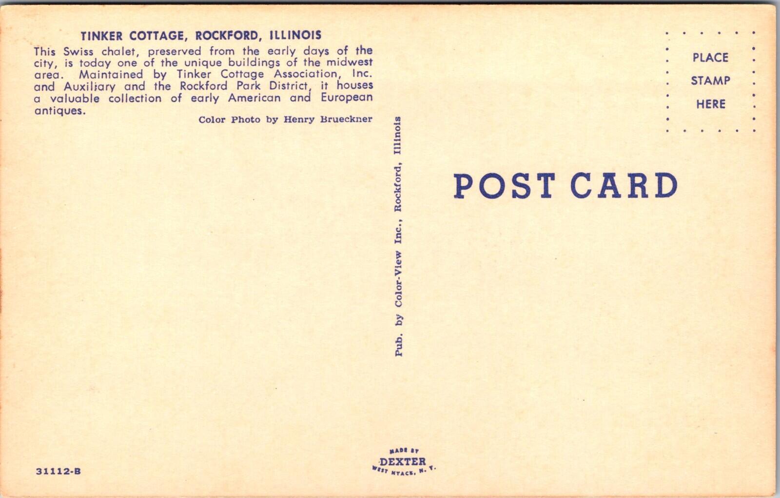 Tinker Cottage Rockford Illinois Postcard Unposted - Image 2