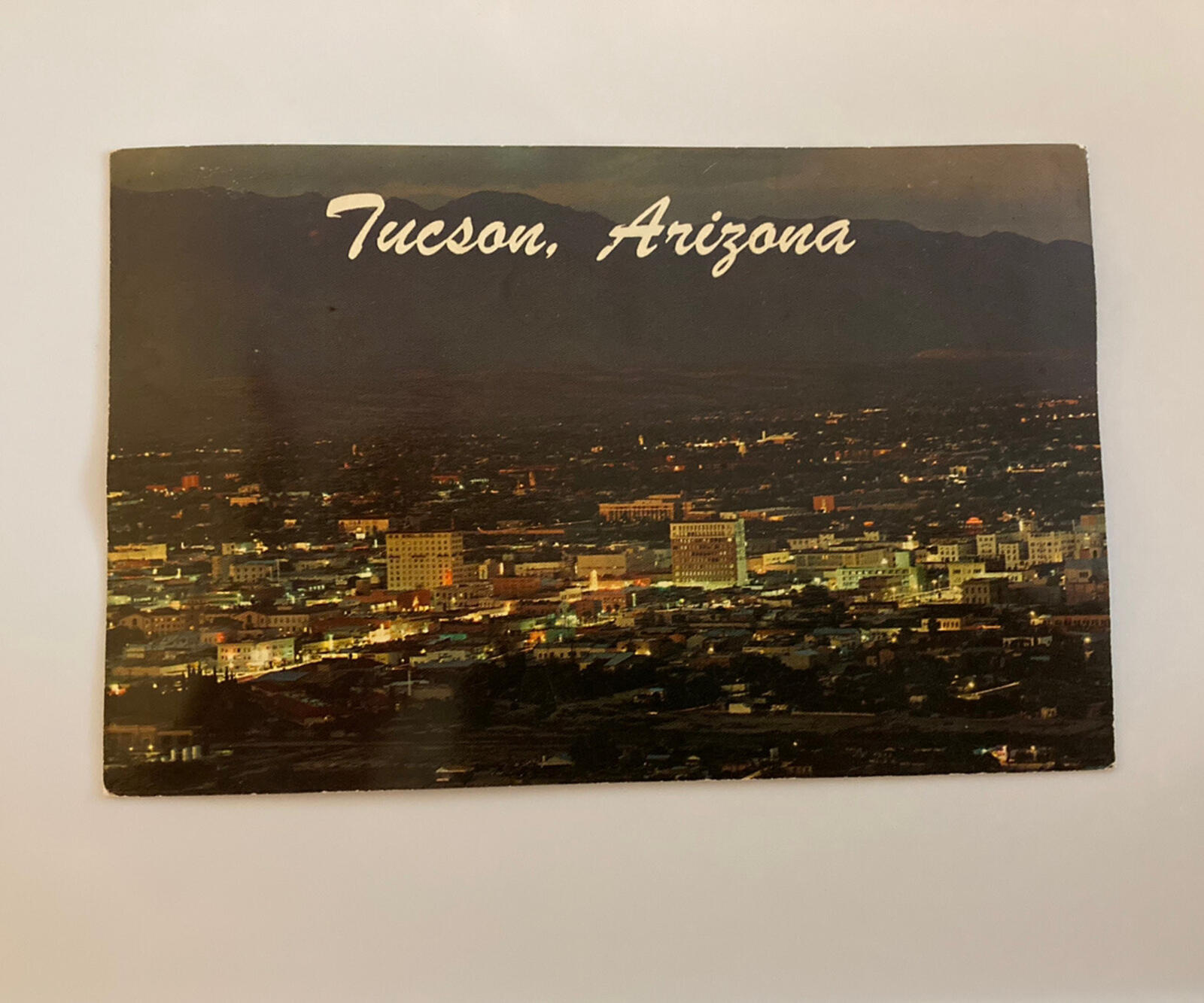 Tucson Arizona At Night Postcard