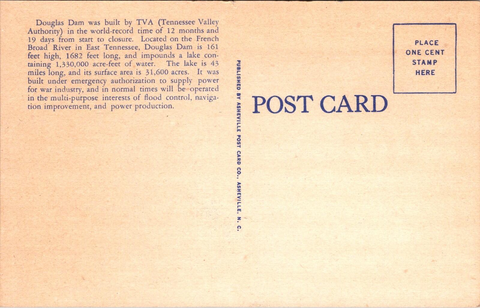 TVA Douglas Dam On The French Broad River In East Tennessee Postcard - Image 2