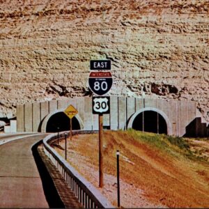 Twin Tunnels Between Atlantic Ocean & Sierra Nevada Mountains Postcard
