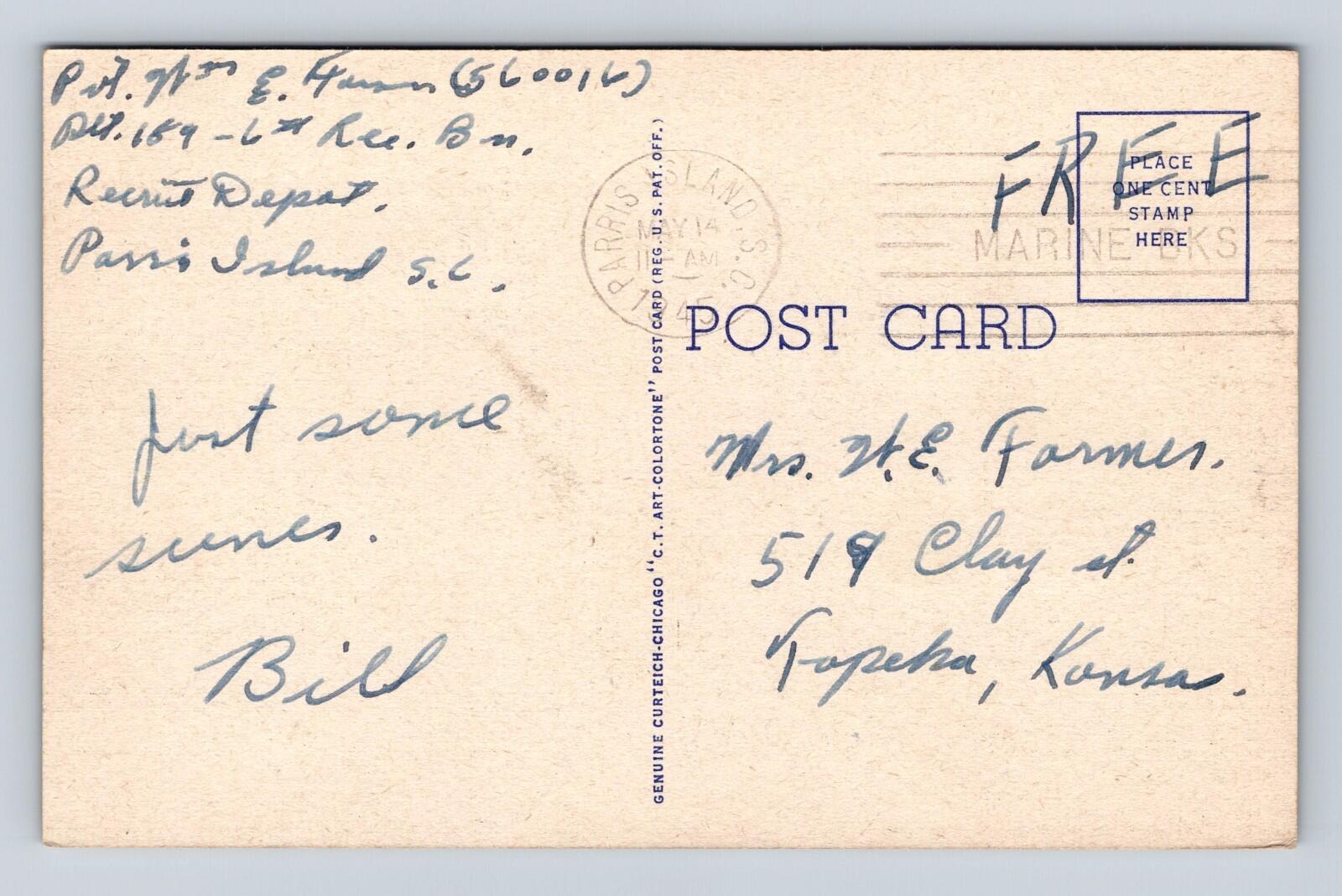 U.S. Naval Hospital Marine Barracks Parris Island South Carolina Postcard - Image 2