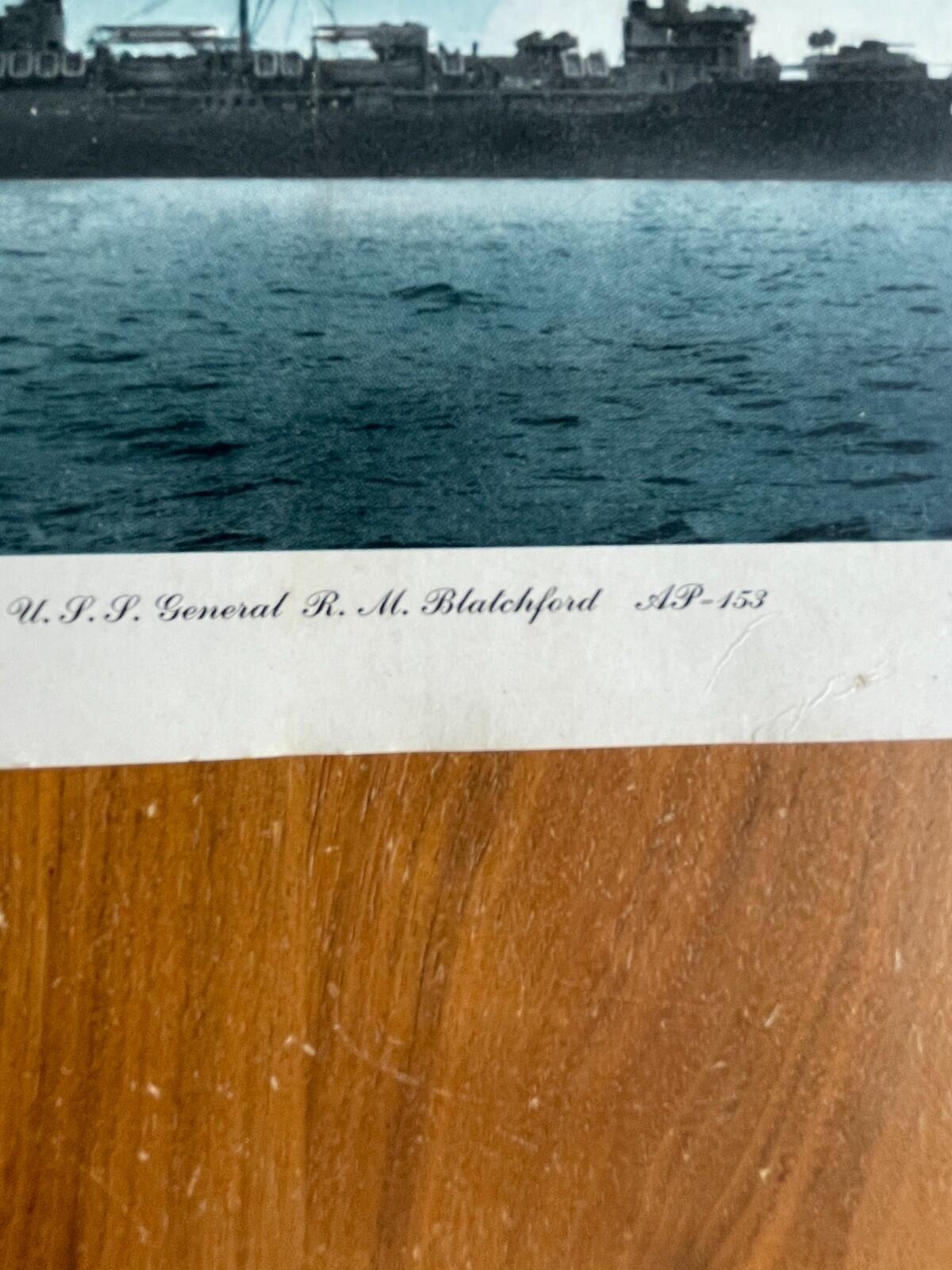 U.S.S. General R. M. Blatchford Ship Boat Postcard Oversized Postcard - Image 2