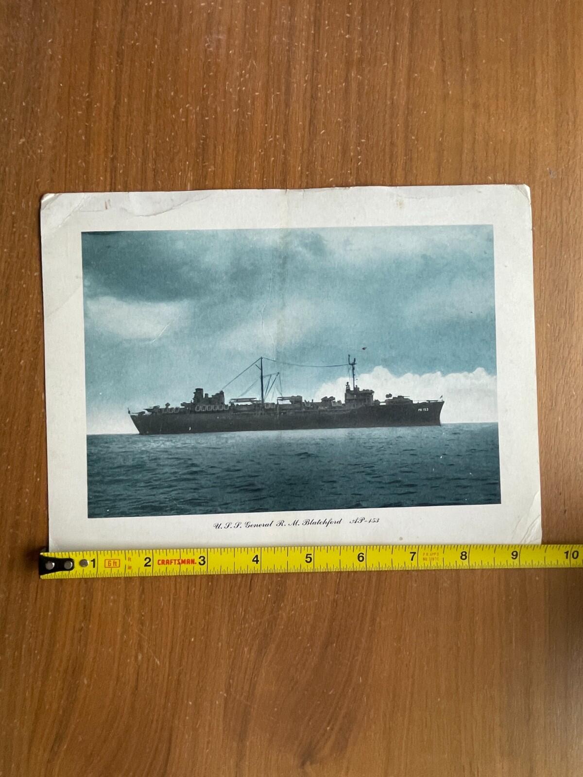 U.S.S. General R. M. Blatchford Ship Boat Postcard Oversized Postcard - Image 7