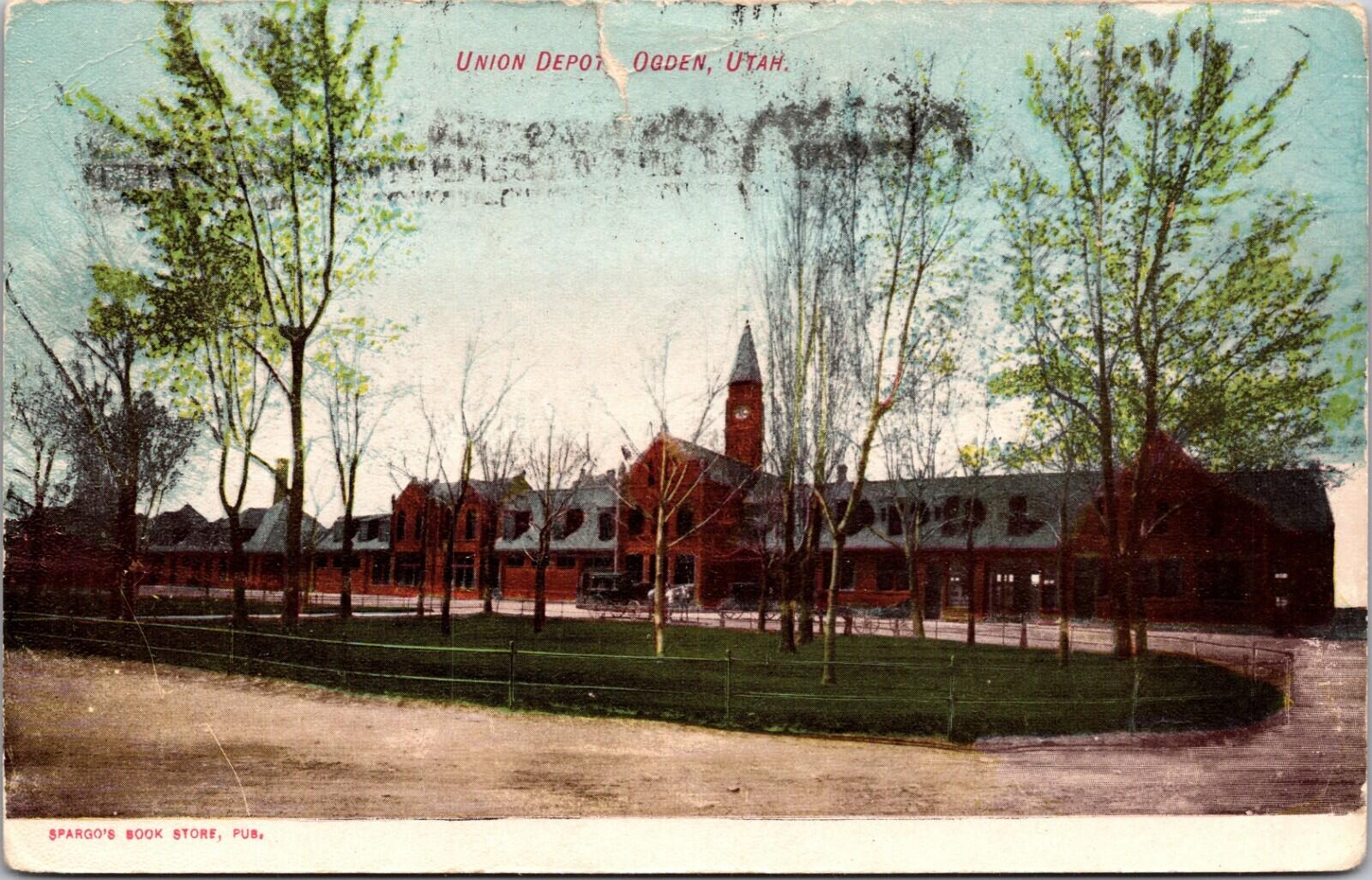 Union Depot Ogden Utah Postcard