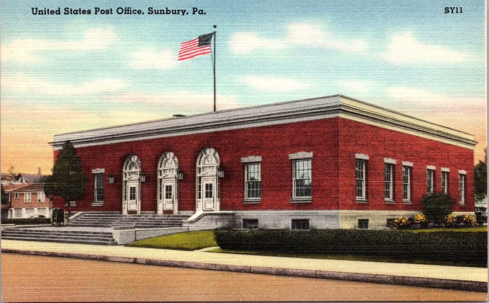 United States Post Office Sunbury Pennsylvania Postcard