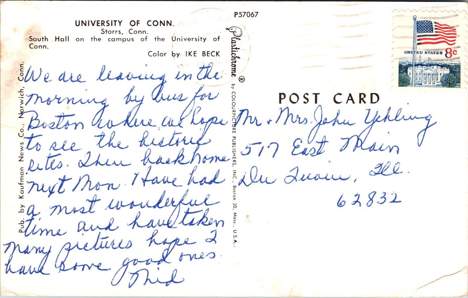 University Of Connecticut Storrs Connecticut Postcard - Image 2