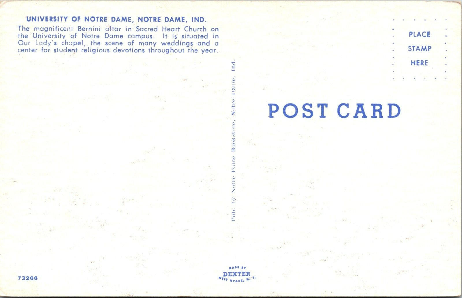 University Of Notre Dame Indiana Postcard - Image 2