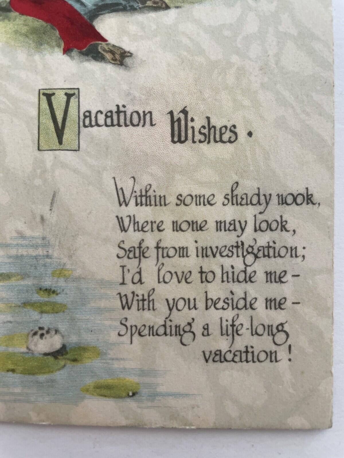Vacation Wishes Romance Man And Woman Postcard - Image 2