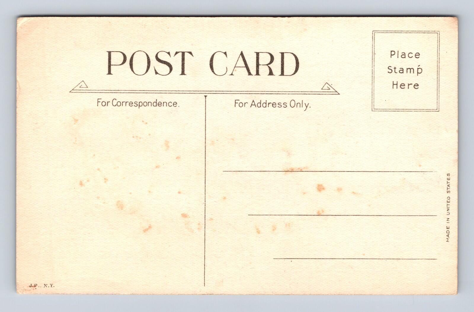 Valentine Thoughts Postcard Girl Sitting On Bench Cupid Pointing An Arrow At Her - Image 2
