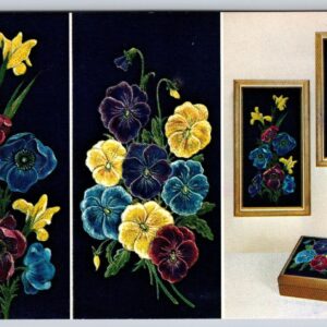Velvetique Pansies Postcard National Handcraft Advertising Postcard