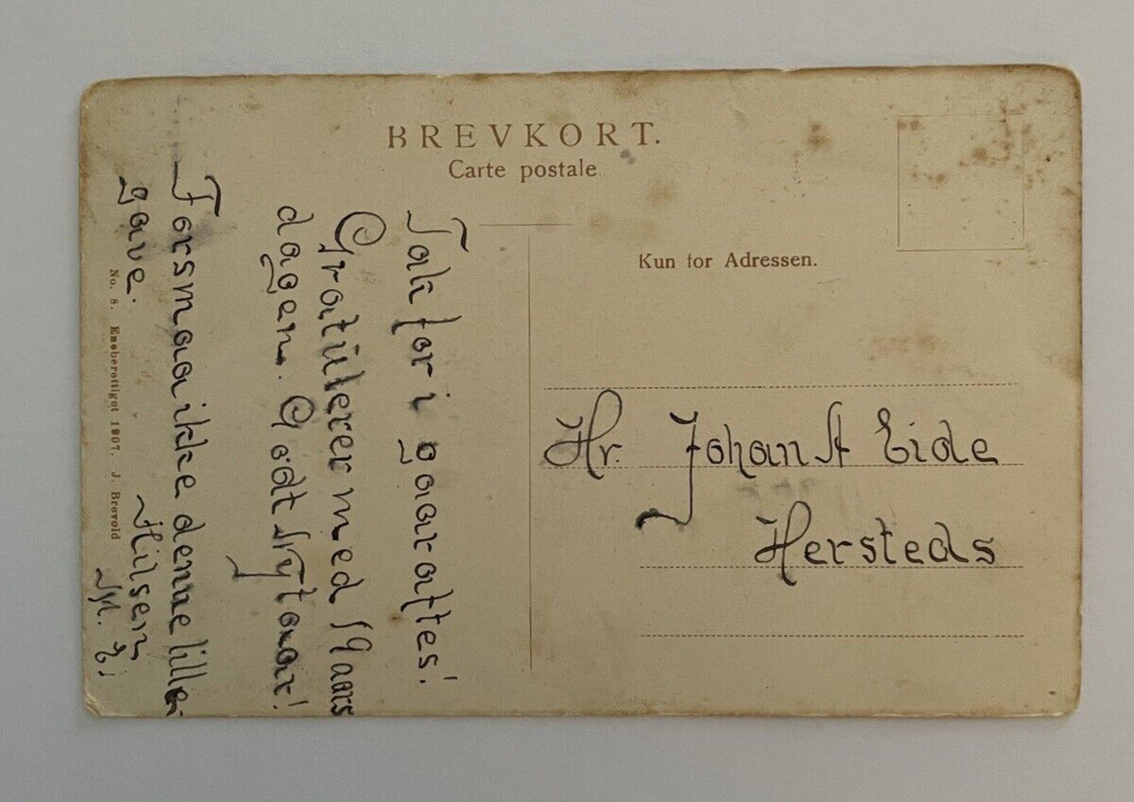 Venes Bjugn Postcard Danish Writing - Image 2
