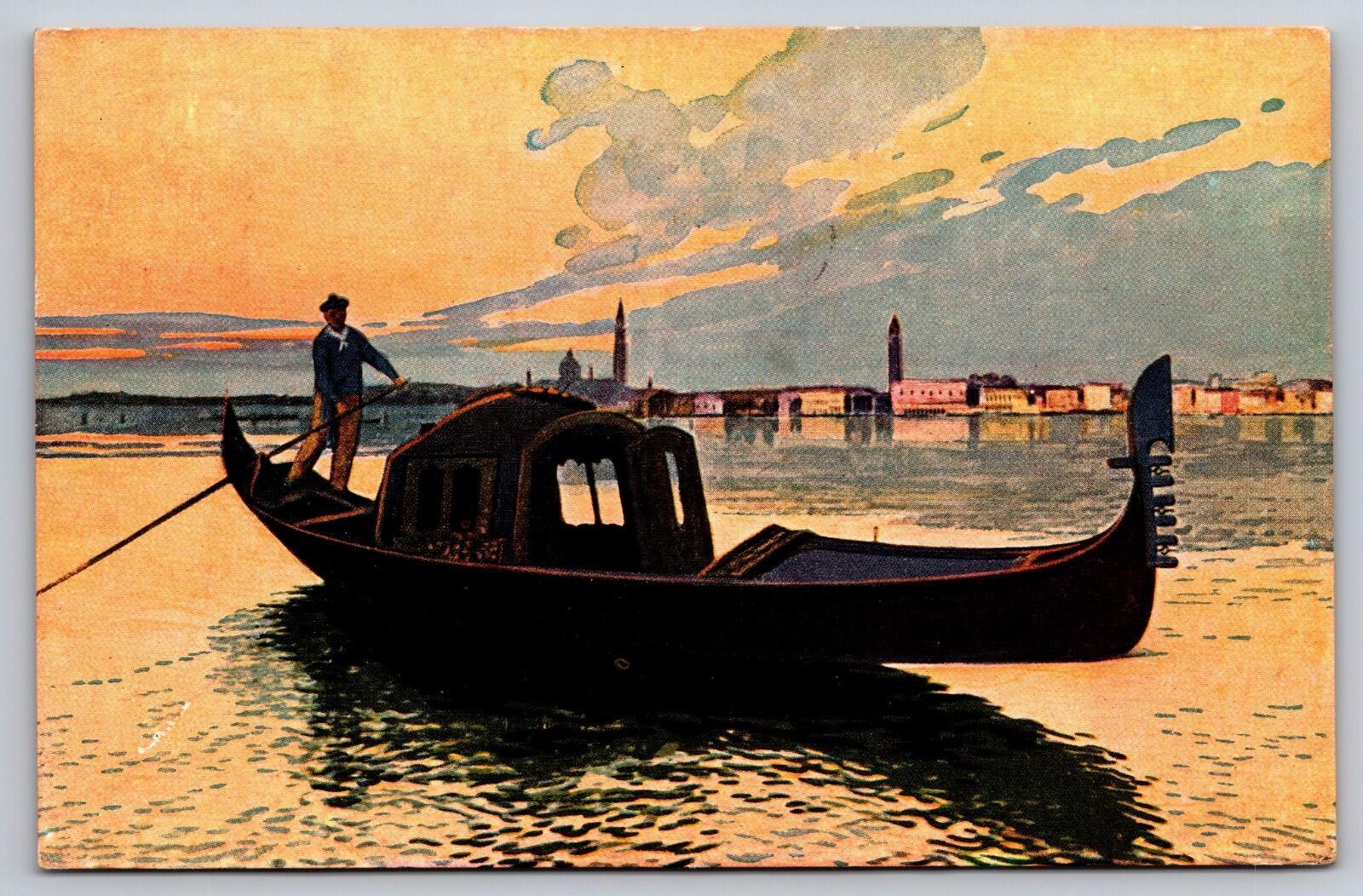 Venezia Gondola In Bacino Di S Marco Venice Gondola Postcard Cesare Capello