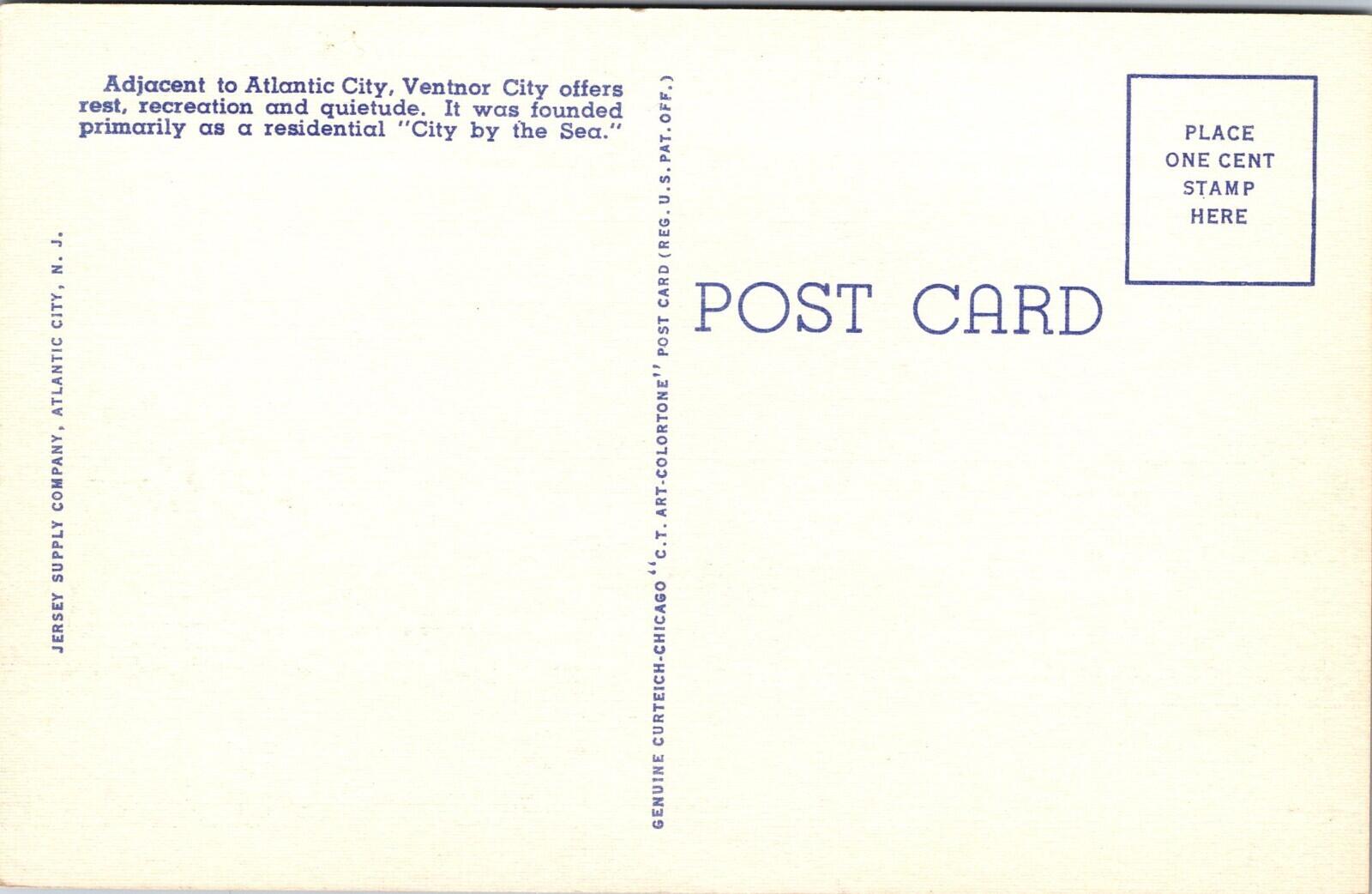 Ventnor City New Jersey Municipal Pier Postcard Unposted - Image 2