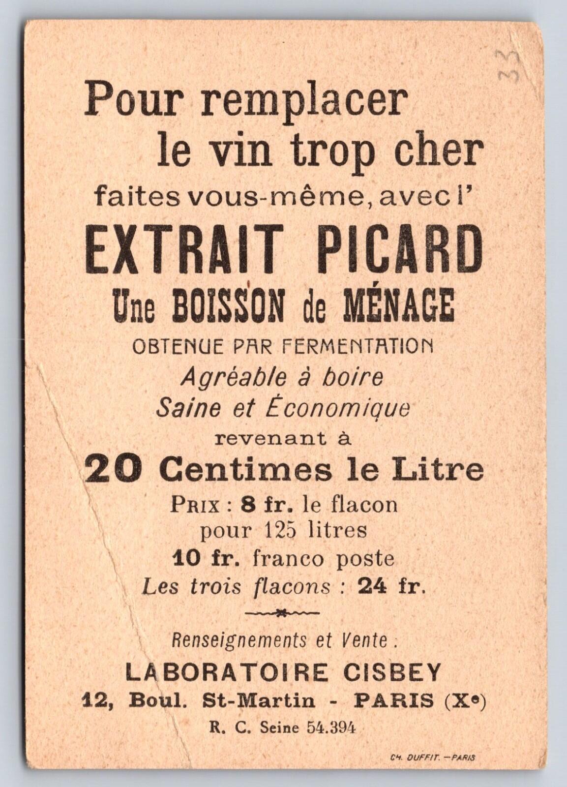 Pompadour Correze Chateau Extrait Picard Paris Ad Trade Card French Trade Card - Image 2