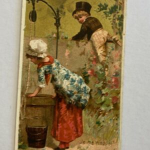 Little Girl At Well Tapioca Universel Qualite Extra Superieure Trade Card