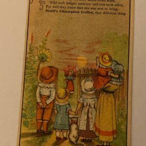 Scull's Champion Coffee Children Waiting At The Gate Trade Card