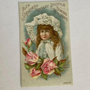 Little Girl Buy A Standard Rotary Shuttle Sewing Machine Trade Card
