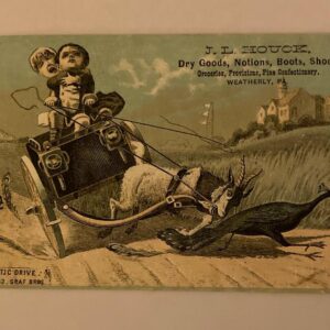 J.L. Houck Dry Goods Notions Boots Shoes Trade Card Esthetic Drive 1882 Vintage