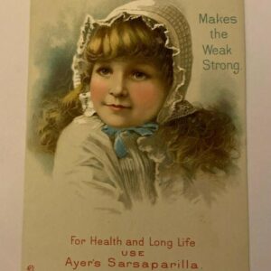 Ayers Sarsaparilla Little Girl In Bonnet Trade Card