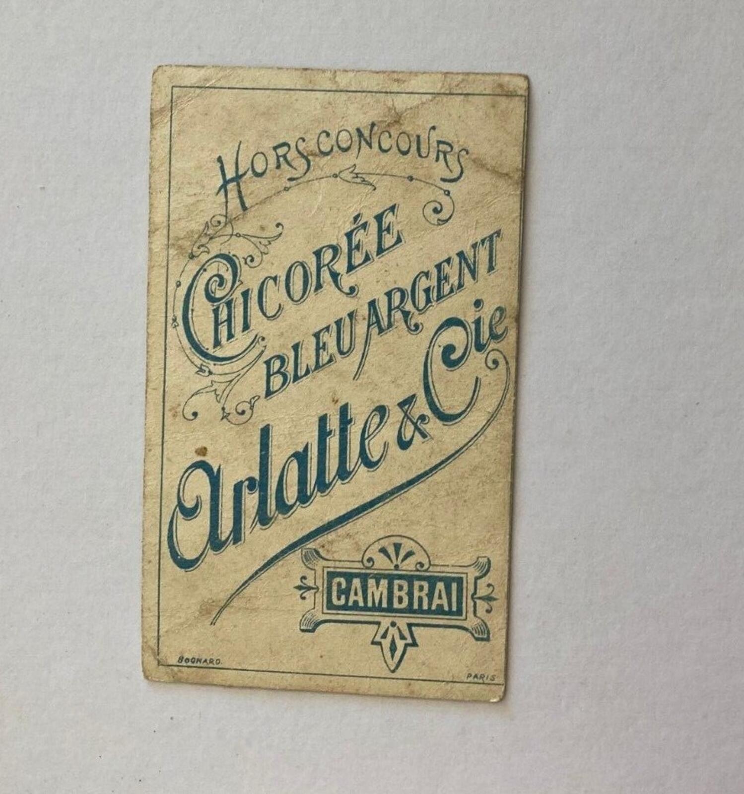 Chicoree Arlatte Cambria French Trade Card Horsconcours Chicoree Bleu Argent - Image 2