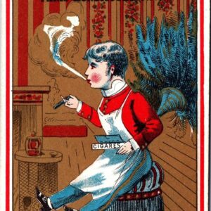 Chocolat Ibled Man Smoking Cigar French Trade Card