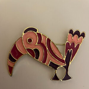 Coro Large Pink And Purple Toucan Bird Brooch Pin Signed