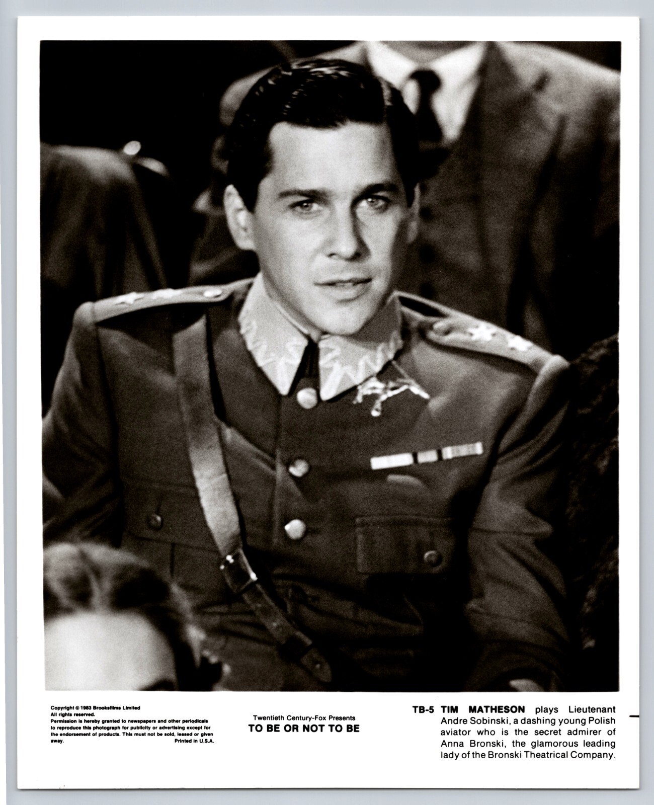 Tim Matheson Photo To Be Or Not To Be Movie Press Photo 8 x 10 1983