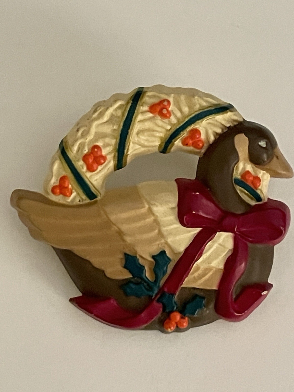 Duck With Wreath Brooch Pin By Hallmark