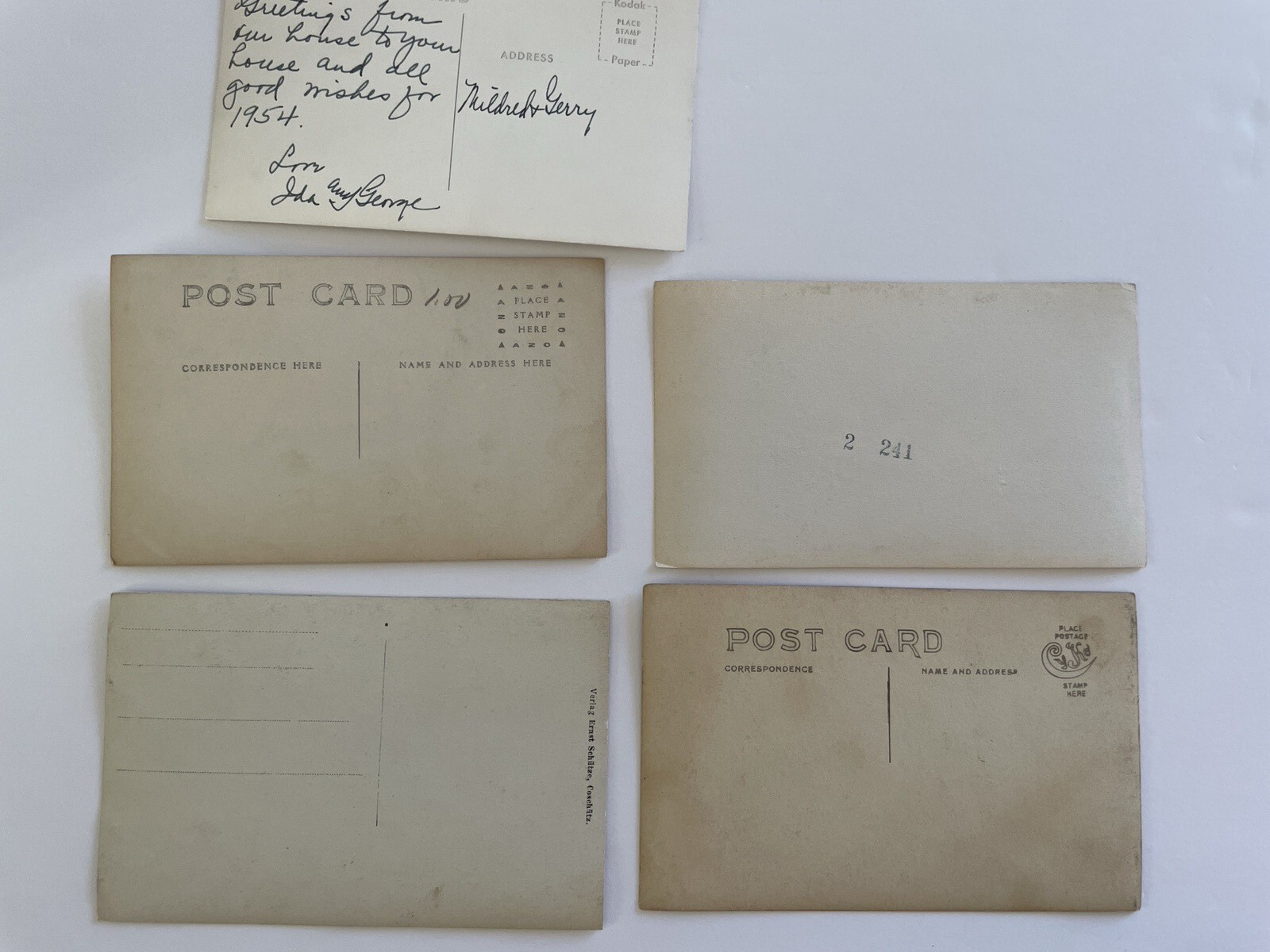 Real Photo Postcard Lot Of 4 Unposted Lot Of RPPC Postcards Houses And 1 Photo - Image 2