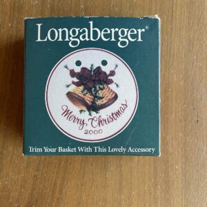 2000 Longaberger Merry Christmas 2000 Tie-On Basket Ornament New With Box