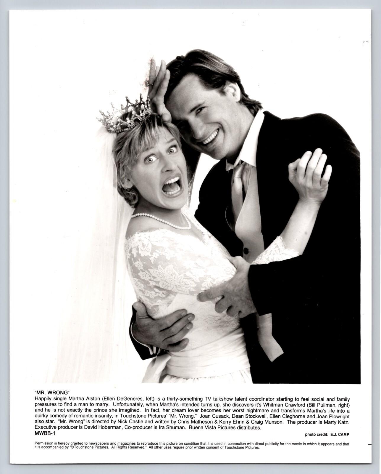 Mr. Wrong Movie Photo Lot Of 2 Ellen Degeneres Photo Bill Pullman Photo 8 x 10 - Image 5