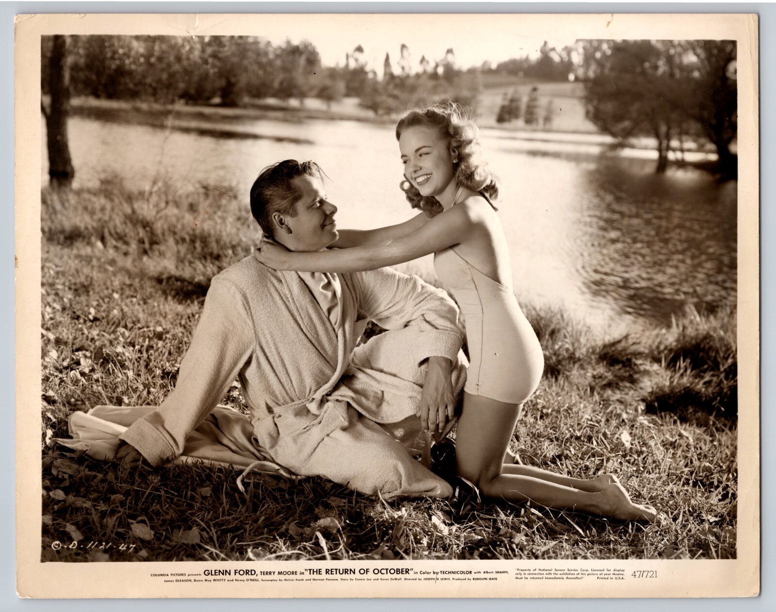 Glenn Ford Photo Terry Moore Photo The Return Of October Movie Press Photo